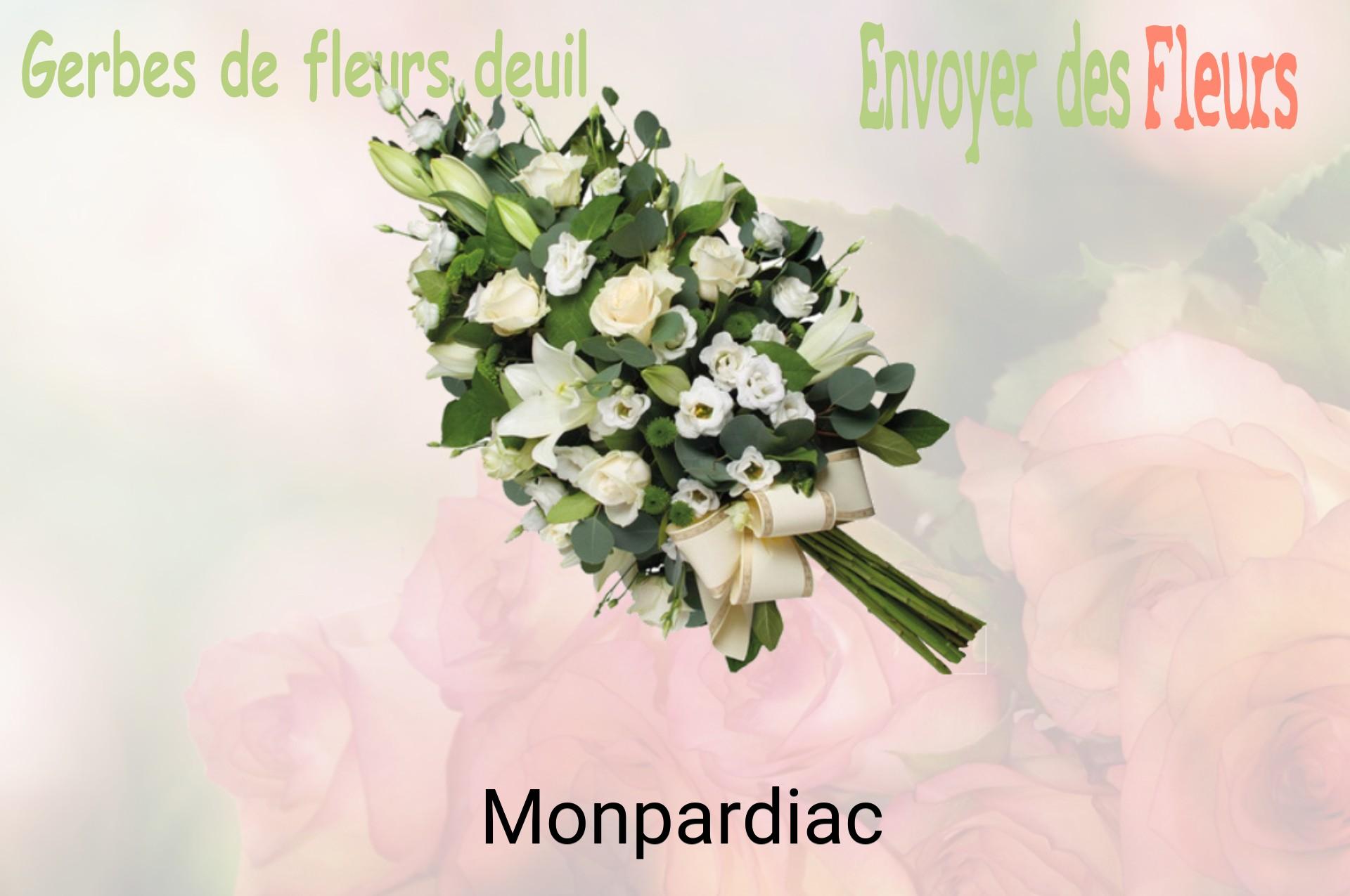 Gerbe de fleurs de deuil livrée à Monpardiac